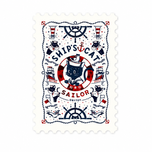 ROKKAKU × ob1toy Foil-Stamped Postcard – SHIP’S CAT - NOMADO Store 