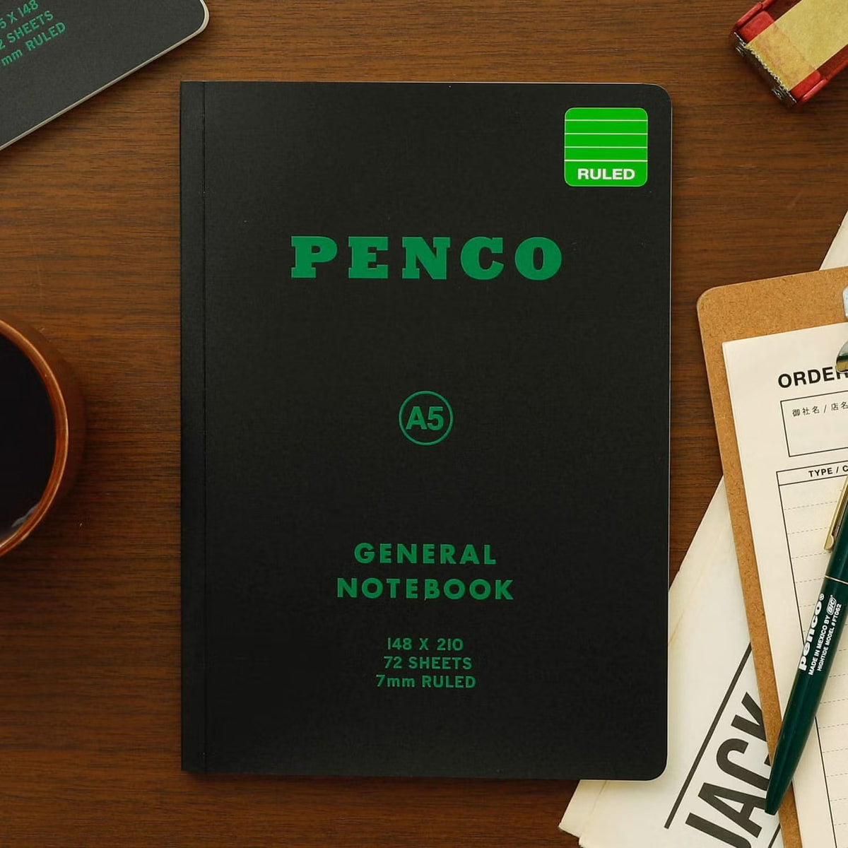 Penco Soft PP Notebook A5 Ruled Black