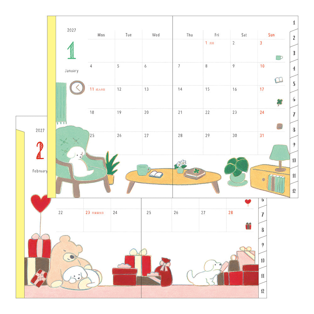 MIDORI Pocket Diary 2027 – B6 – Dog