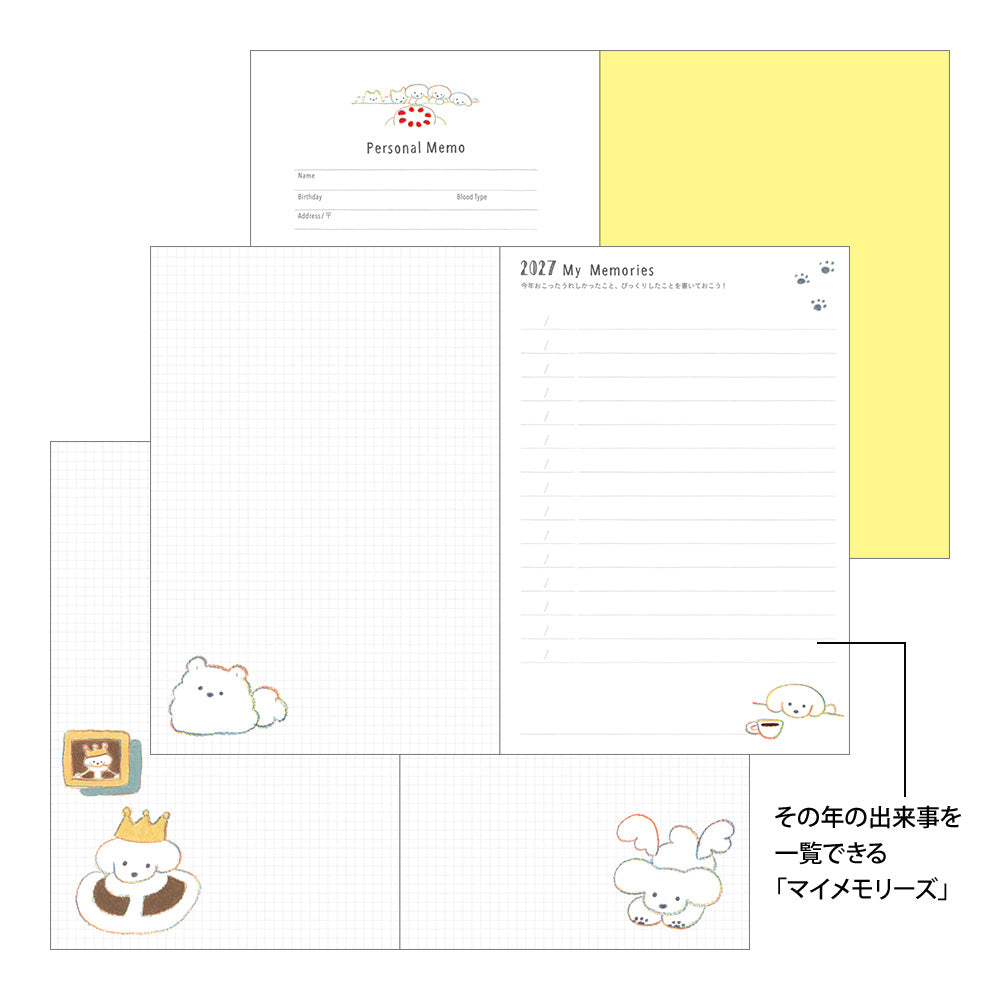 MIDORI Pocket Diary 2027 – B6 – Dog