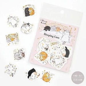 Shinzi Katoh – Cat Gold Foil Flake Stickers (3 designs)