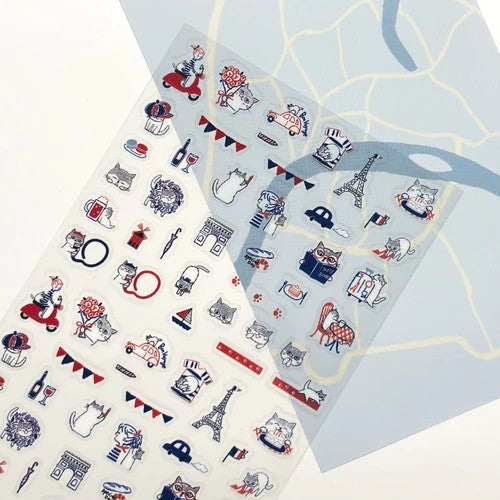 Shinzi Katoh Transparent Sticker Sheet (3 patterns - cute animals)