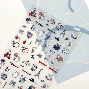 Shinzi Katoh Transparent Sticker Sheet (3 patterns - cute animals)