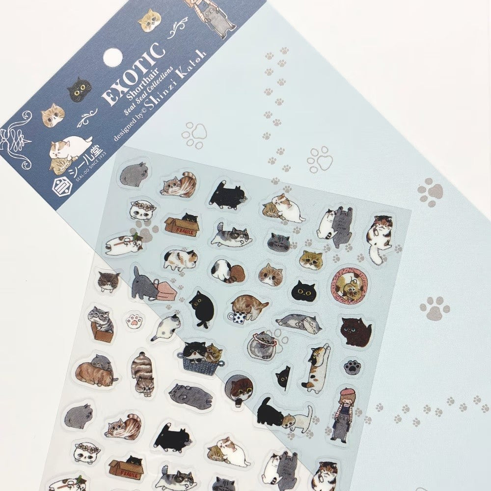 Shinzi Katoh Transparent Sticker Sheet (3 patterns - cute animals)