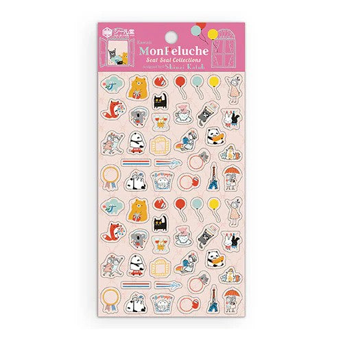 Shinzi Katoh Transparent Sticker Sheet (3 patterns - cute animals)