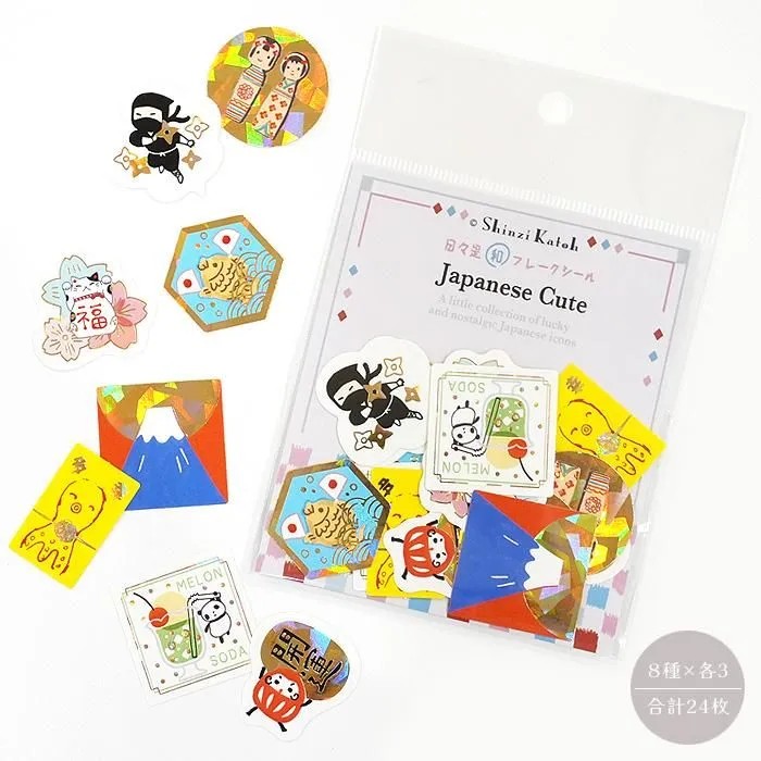 Shinzi Katoh - Japanese cute - Gold foil stickers
