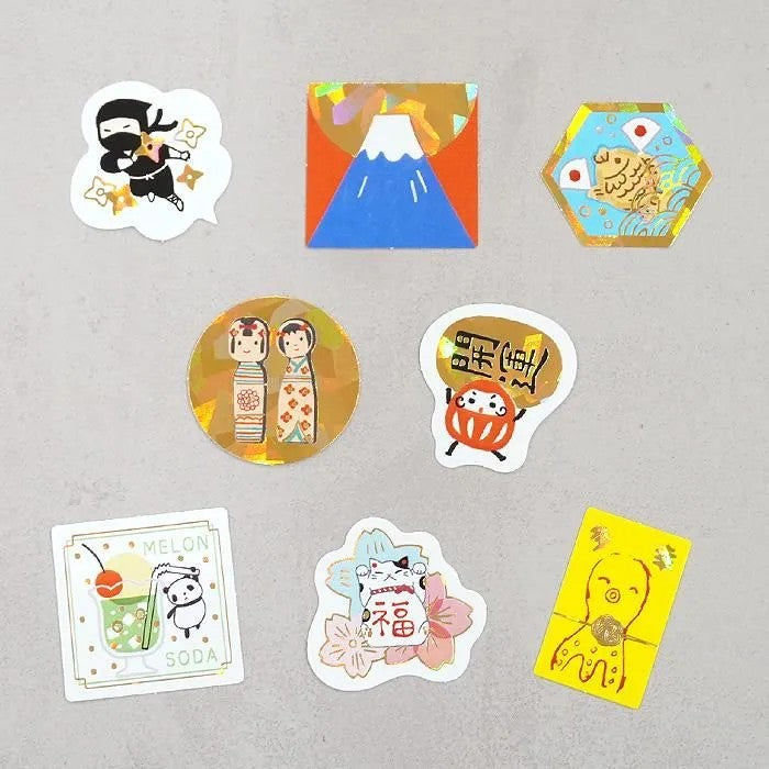 Shinzi Katoh - Japanese cute - Gold foil stickers