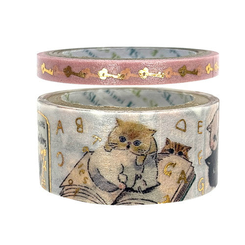 Shinzi Katoh – My Dear Cats Holographic Wide Washi Tape (19mm - 2 patterns)