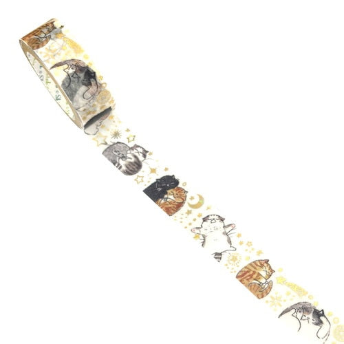 Shinzi Katoh – My Dear Cats Holographic Washi Tape (15mm - 5 patterns)