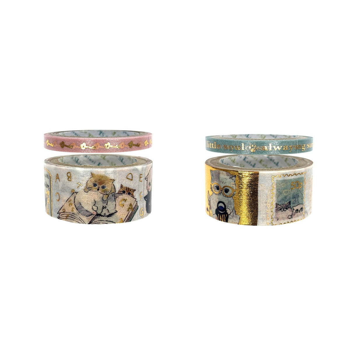 Shinzi Katoh – My Dear Cats Holographic Wide Washi Tape (19mm - 2 patterns)