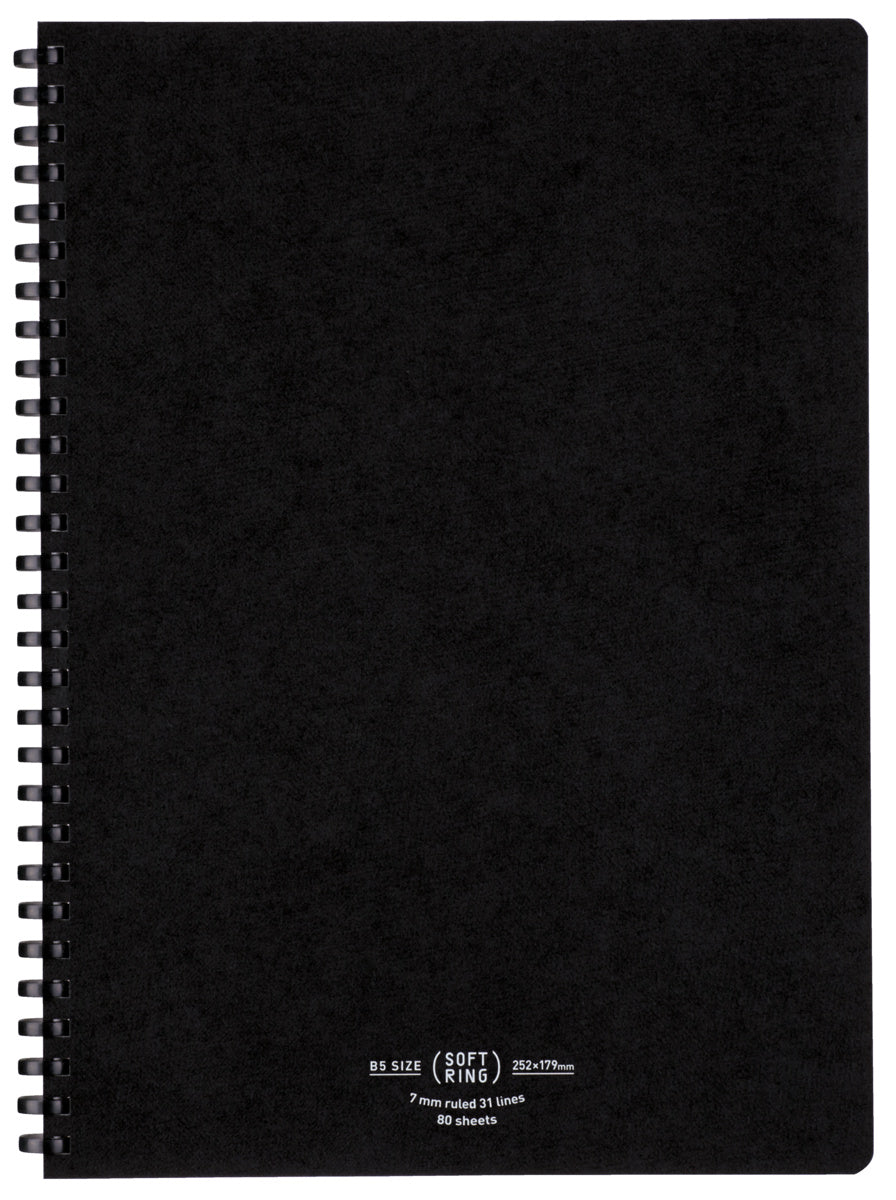 Kokuyo Soft Ring Natural Notebook B5 in Black