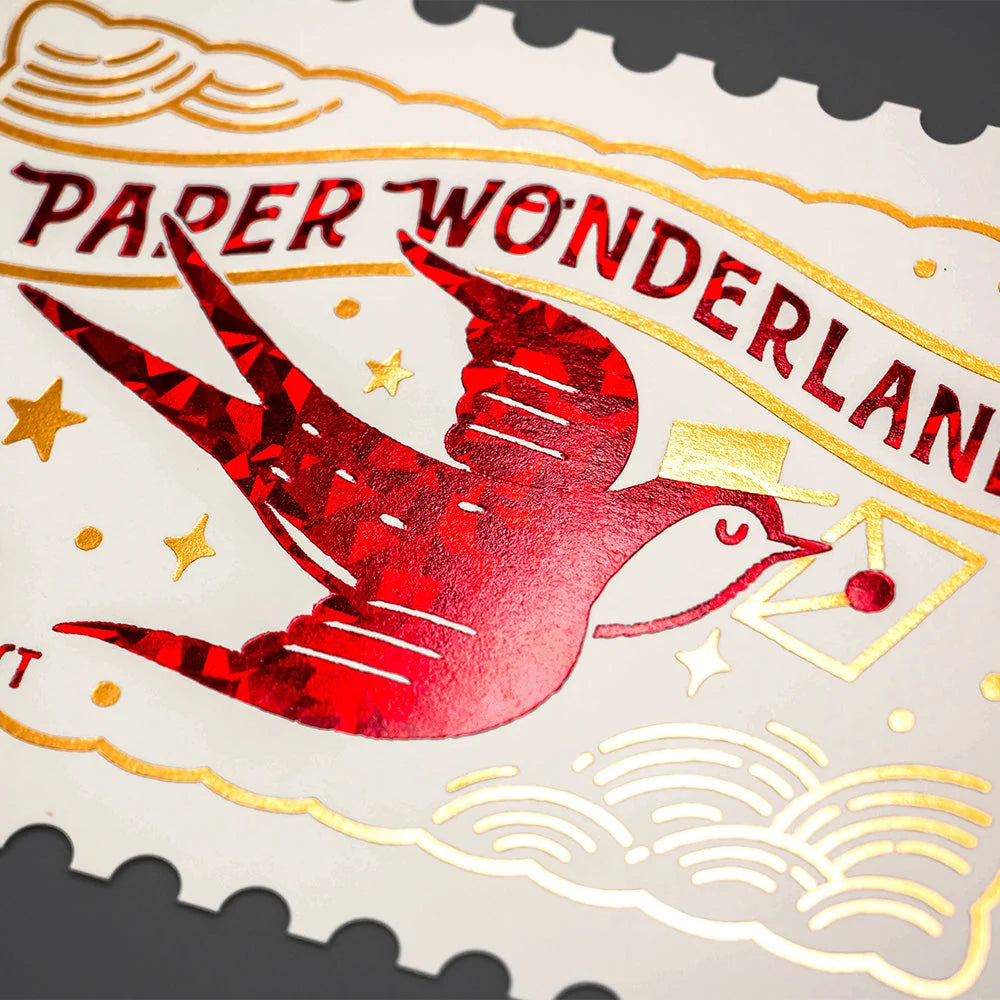 ROKKAKU × ob1toy Foil-Stamped Postcard – Swallow - NOMADO Store 