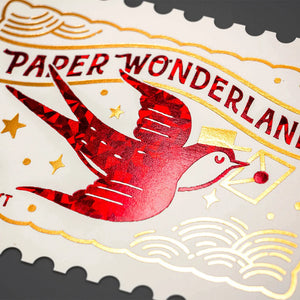ROKKAKU × ob1toy Foil-Stamped Postcard – Swallow - NOMADO Store 