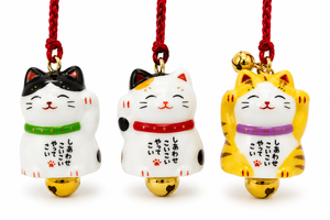 Yakushigama – Lucky cat charm / Maneki neko netsuke (three patterns)