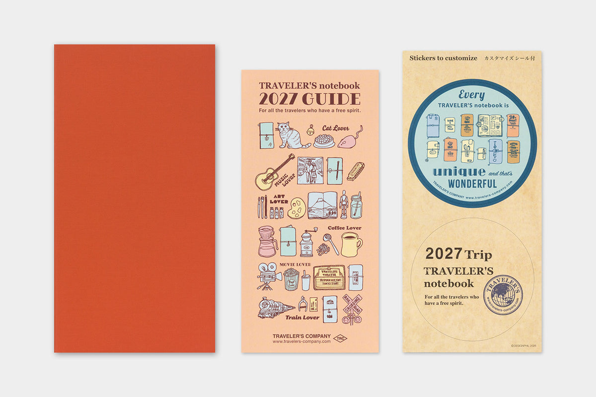 PRE-ORDER - 2027 Traveler's Notebook (TRC) - Monthly Diary (Regular Size)