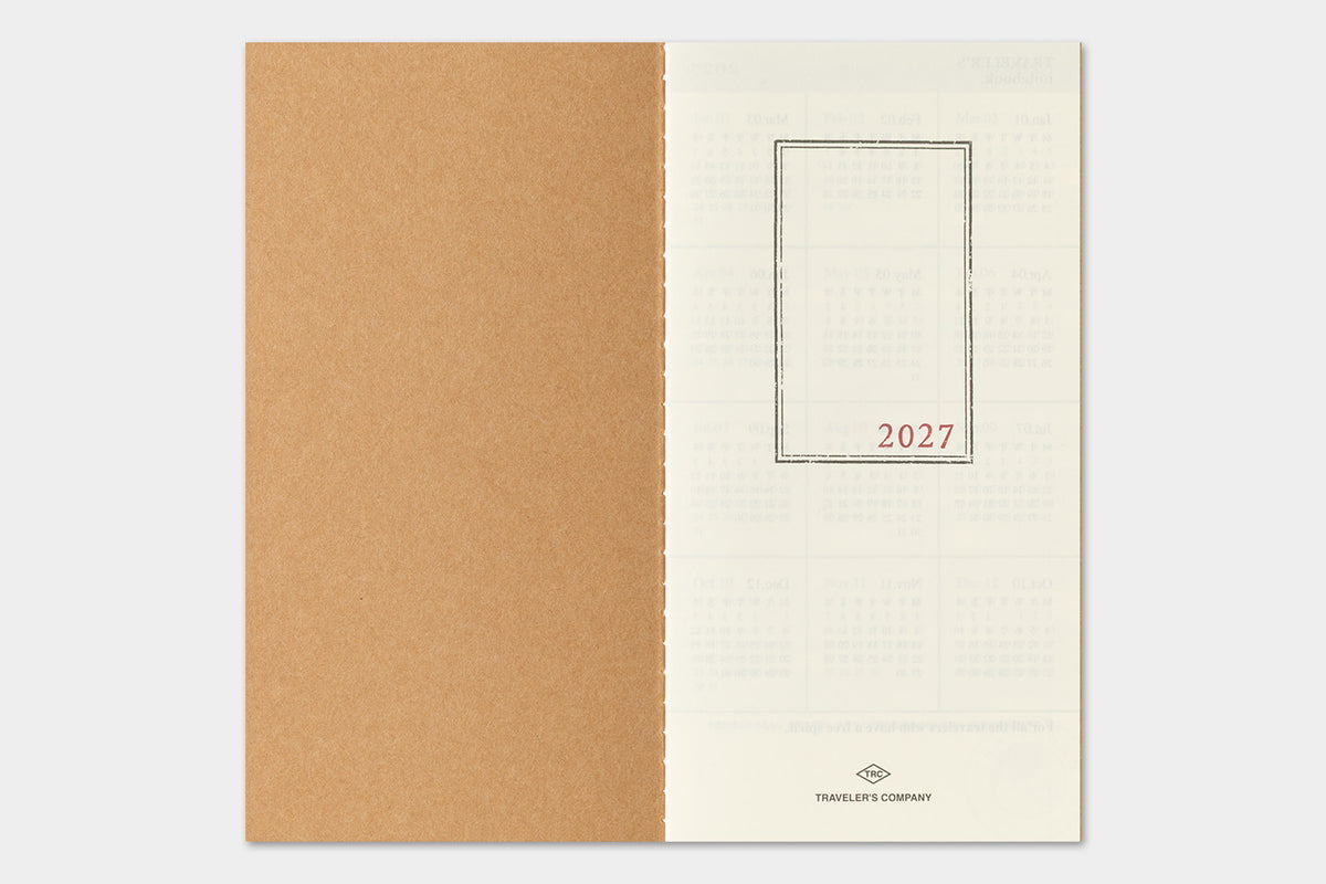 PRE-ORDER - 2027 Traveler's Notebook (TRC) - Monthly Diary (Regular Size)