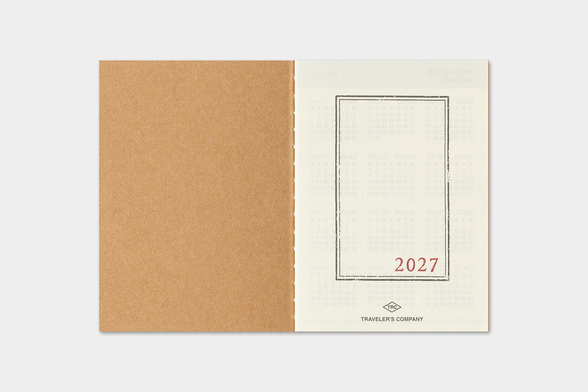 PRE-ORDER - 2027 Traveler's Notebook (TRC) - Monthly Diary refill Passport size
