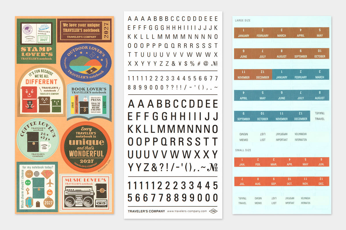 PRE-ORDER - 2027 Traveler's Notebook (TRC) - Diary Customize Sticker Set