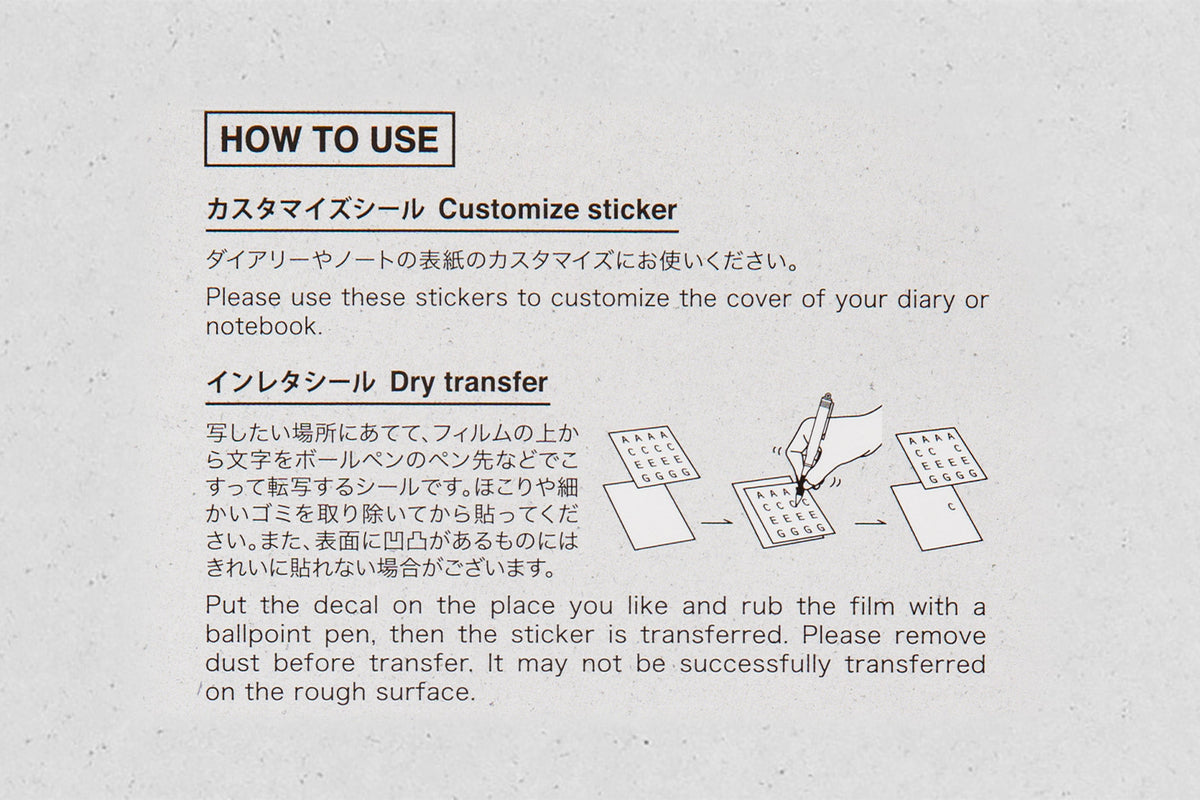PRE-ORDER - 2027 Traveler's Notebook (TRC) - Diary Customize Sticker Set