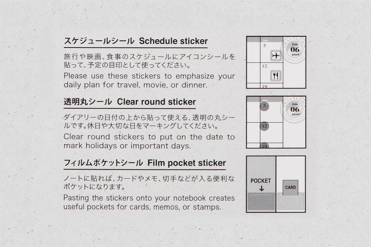 PRE-ORDER - 2027 Traveler's Notebook (TRC) - Diary Customize Sticker Set