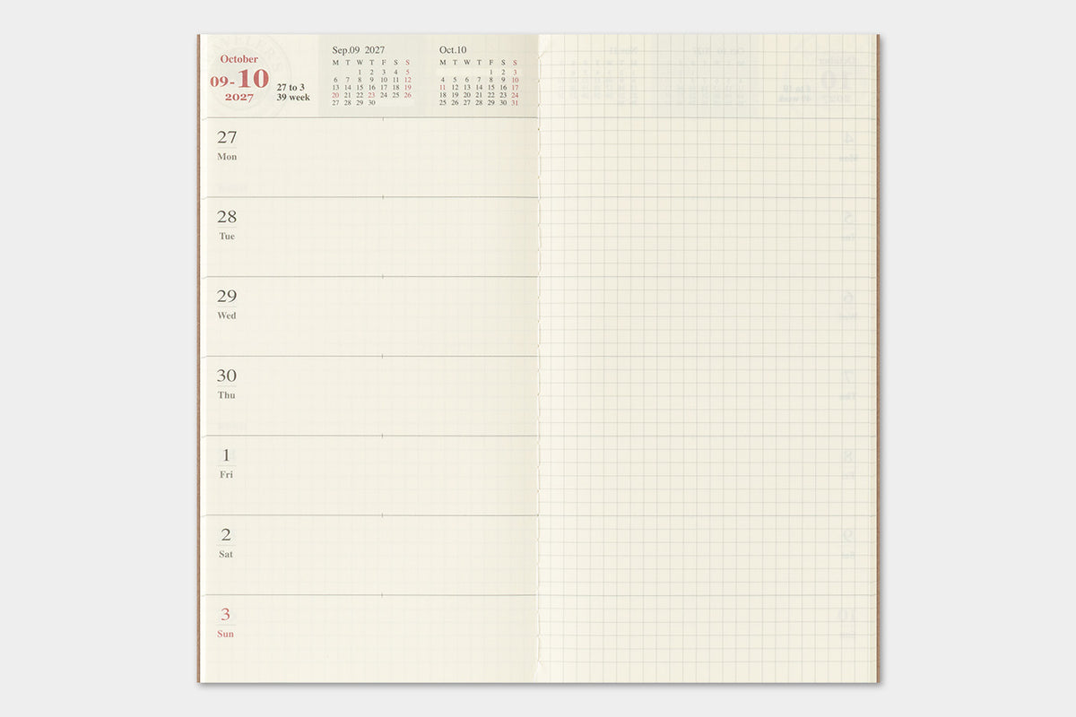 PRE-ORDER - 2027 - Traveler's Notebook (TRC) Weekly + Memo Diary (Regular size)