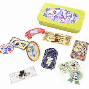Shinzi Katoh Alice in Wonderland Sticker Flakes in Gold Tin (6 patterns)