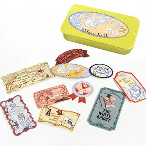 Shinzi Katoh Alice in Wonderland Sticker Flakes in Gold Tin (6 patterns)