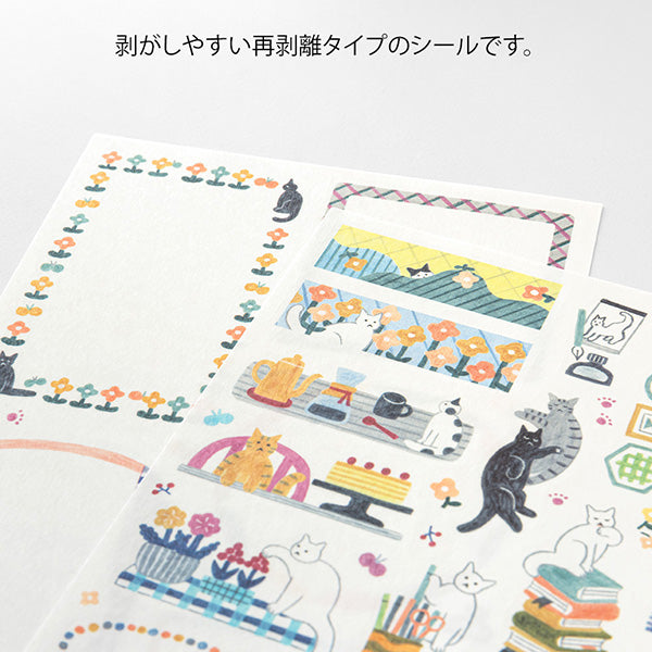 Midori Yuru Log Writable Stickers – Cats