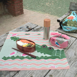 kata kata Crocodile Pink Furoshiki (S)