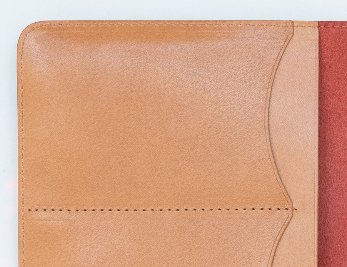 Ateliers Phileas Yokohama Leather A5 Notebook Cover (mandarin red/natural)