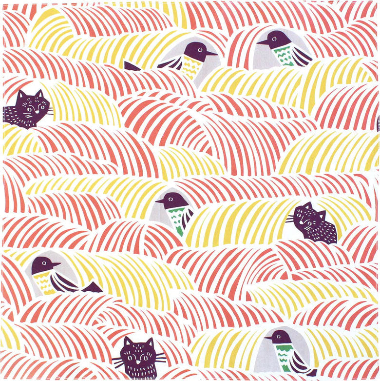 kata kata Cats & Birds Pink Furoshiki (M)