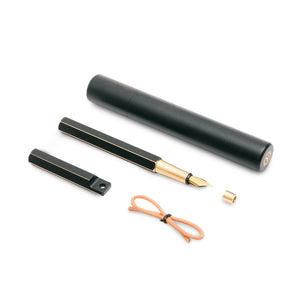 Ystudio Brassing Black Paint Fountain Pen (portable version) - NOMADO Store 