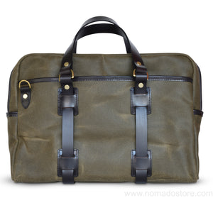 CROOTS VINTAGE CANVAS LAPTOP BAG (Olive) - NOMADO Store 