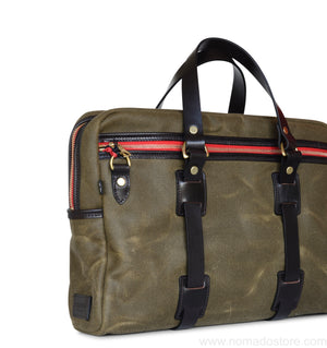 CROOTS VINTAGE CANVAS LAPTOP BAG (Olive) - NOMADO Store 