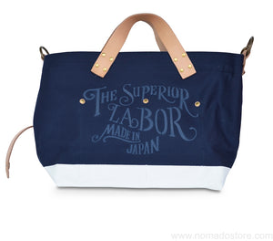 The Superior Labor engineer shoulder bag S navy body white paint - NOMADO Store 