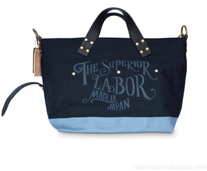 Superior Labor engineer shoulder bag S black canvas blue grey paint - NOMADO Store 