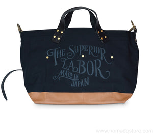 Superior Labor engineer shoulder bag S black canvas tan paint - NOMADO Store 