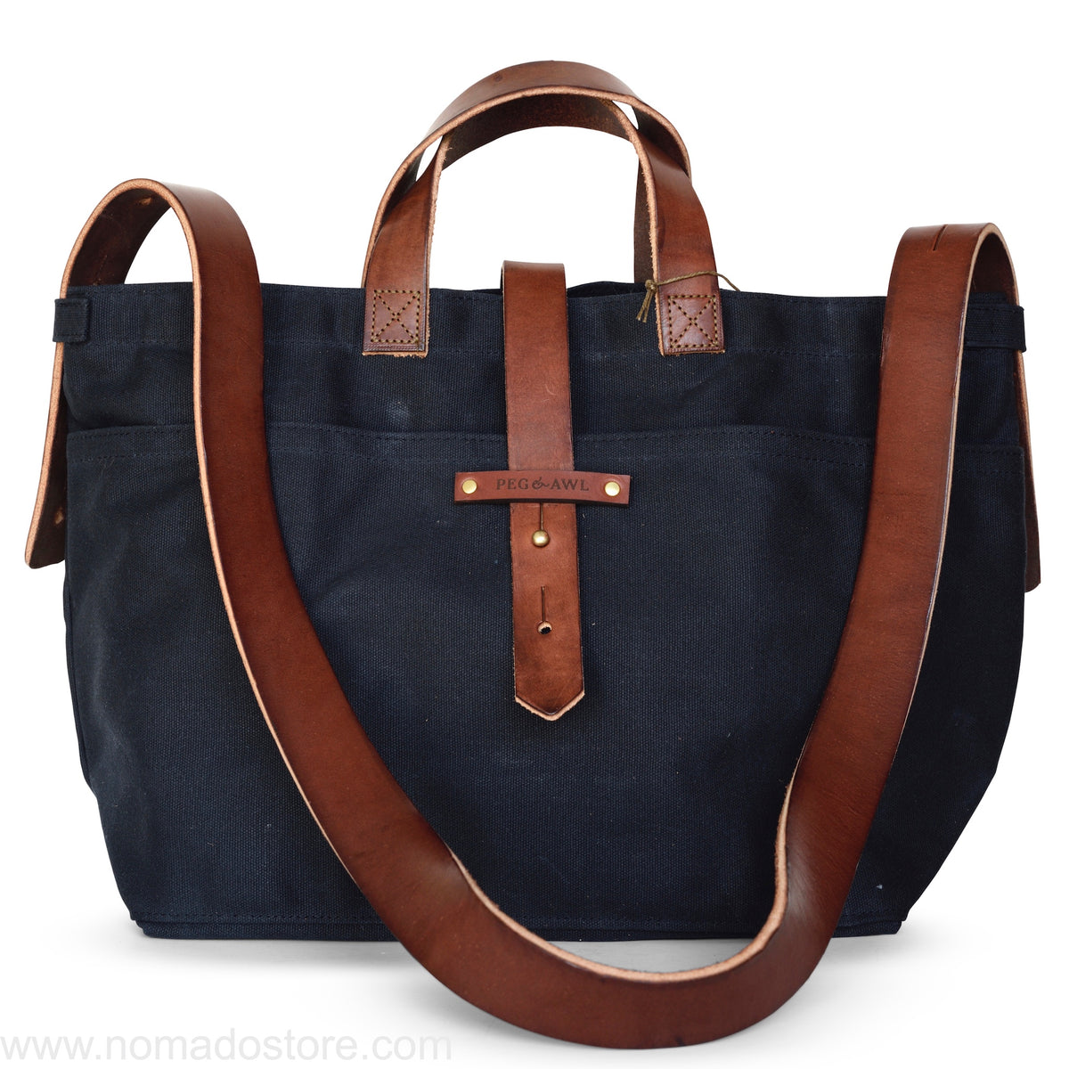 Peg and Awl Waxed Canvas Tote - Coal/Zipper - NOMADO Store 