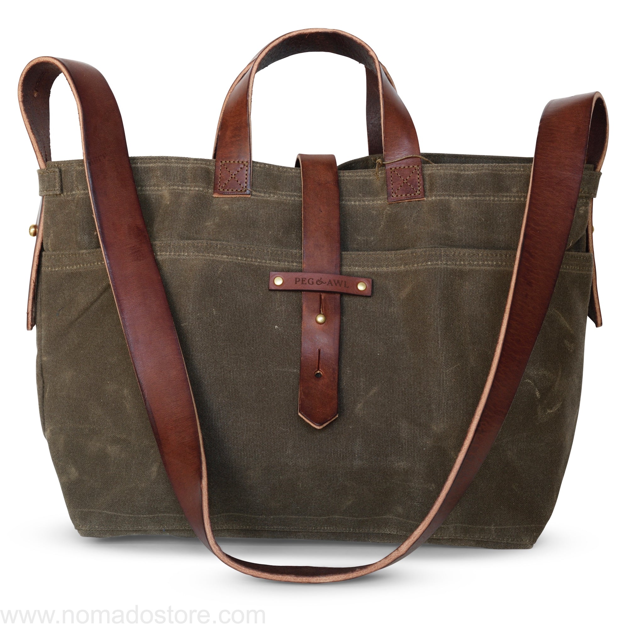 Peg and Awl Waxed Canvas Tote - Truffle/Zipper - NOMADO Store 