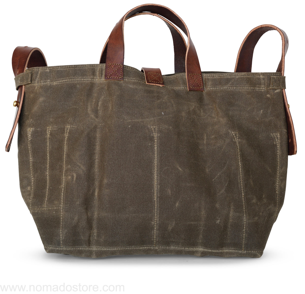 Peg and Awl Waxed Canvas Tote - Truffle/Zipper - NOMADO Store 