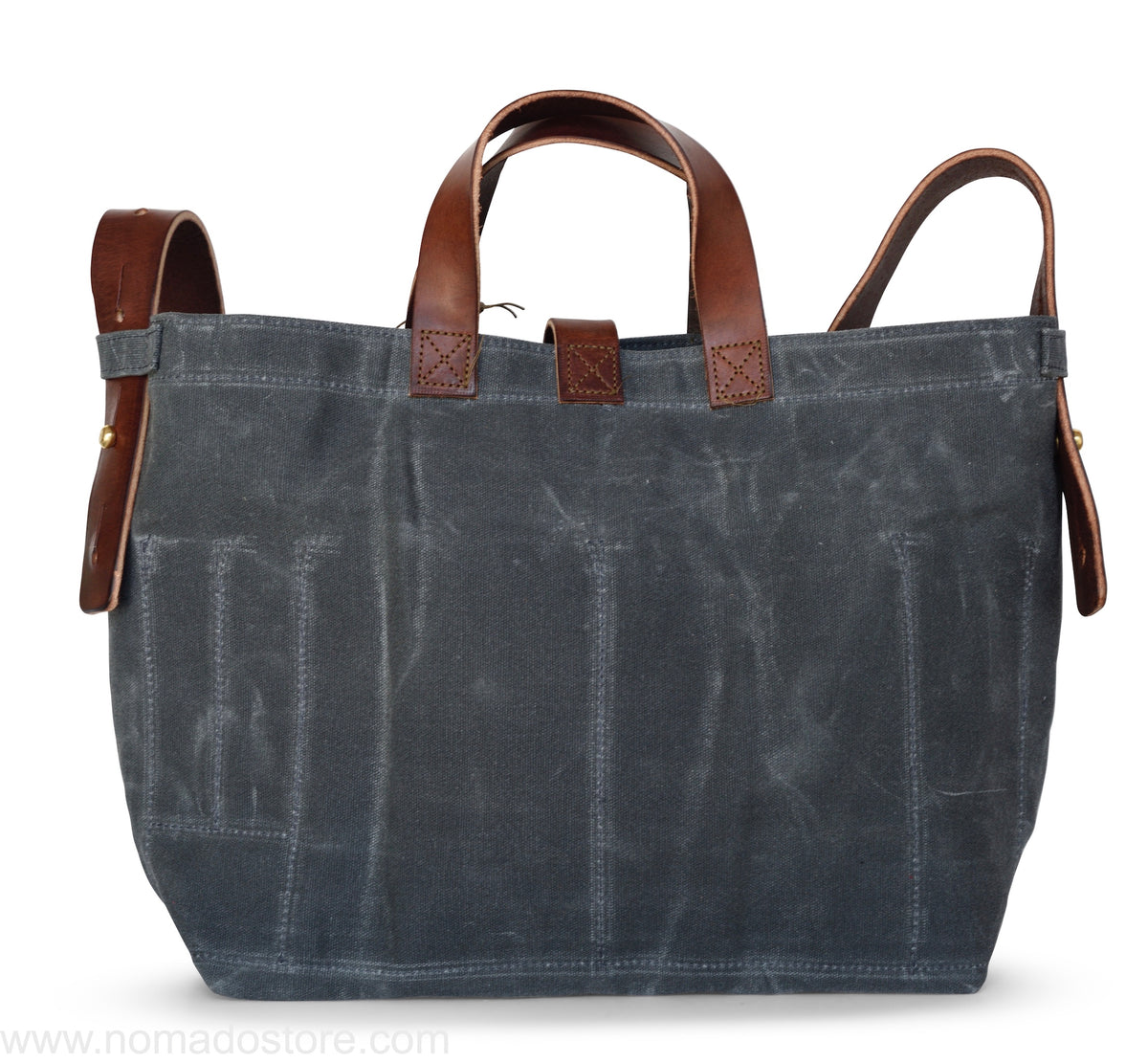 Peg and Awl Waxed Canvas Tote - Slate/Zipper - NOMADO Store 