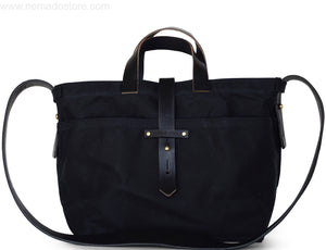 Peg and Awl All Black Waxed Canvas Tote - Standard/No Zipper - NOMADO Store 