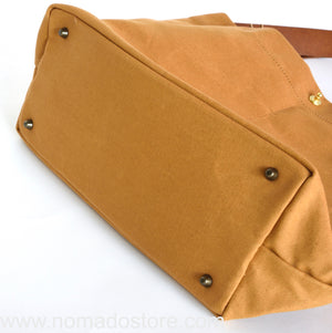 Marineday Minifish Linen Canvas Shoulder Bag (Mustard) - NOMADO Store 
