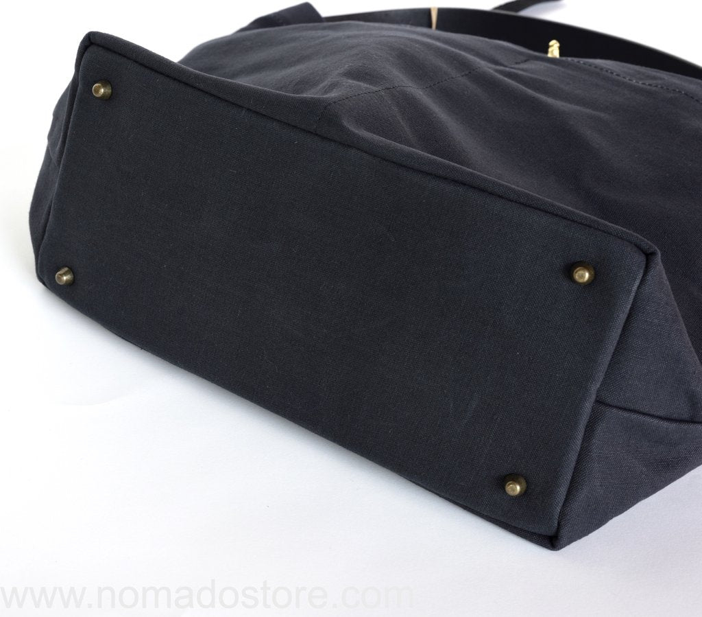 Marineday Fishfly Linen Canvas Shoulder Bag (Black) - NOMADO Store 