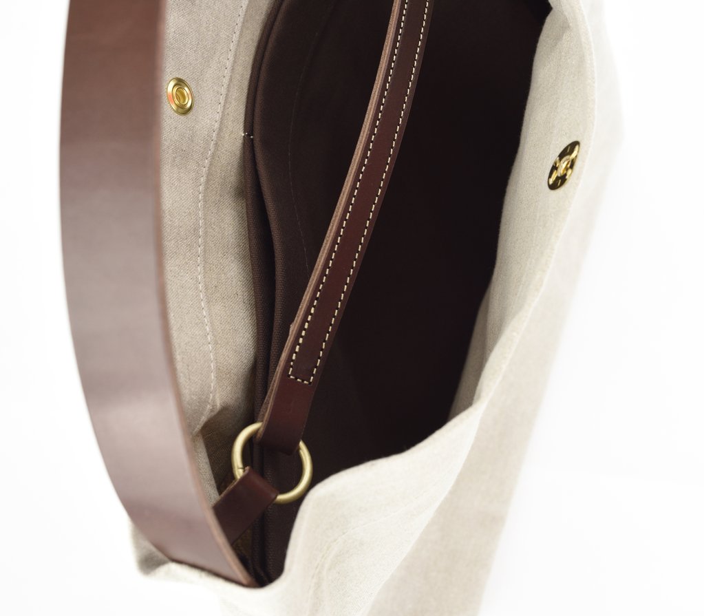 Marineday Fishfly Linen Canvas Shoulder Bag (Natural) - NOMADO Store 