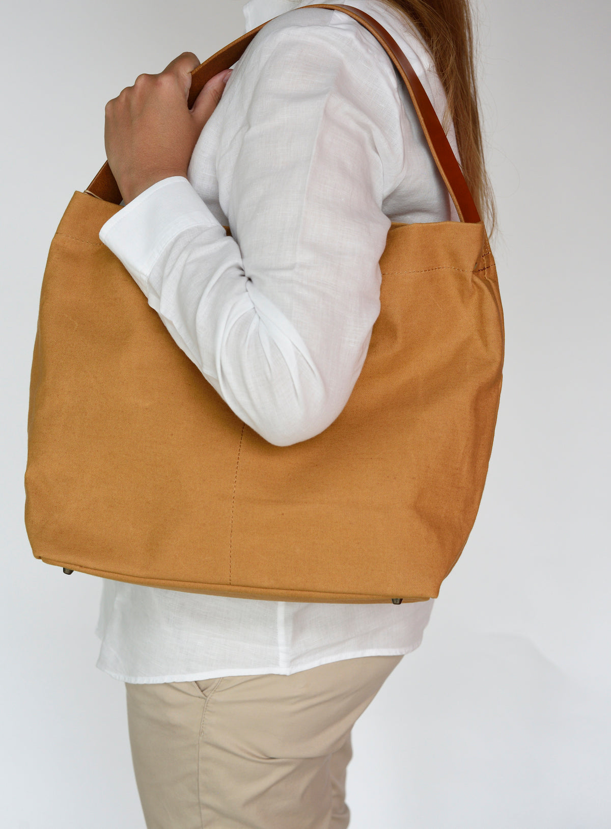 Marineday Minifish Linen Canvas Shoulder Bag (Mustard) - NOMADO Store 