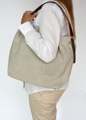 Marineday Minifish Linen Canvas Shoulder Bag (Natural) - NOMADO Store 