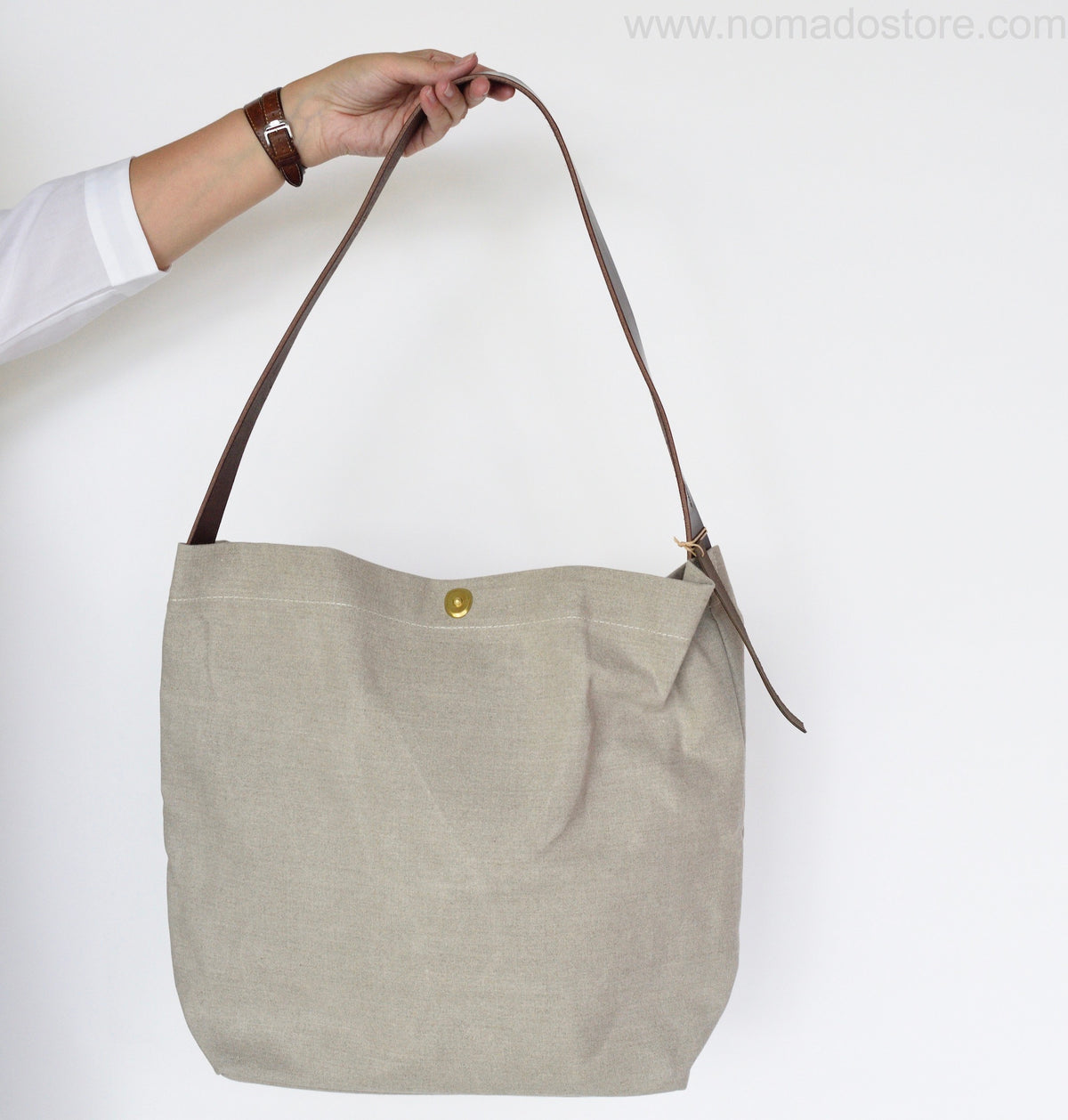 Marineday Fishfly Linen Canvas Shoulder Bag (Natural) - NOMADO Store 