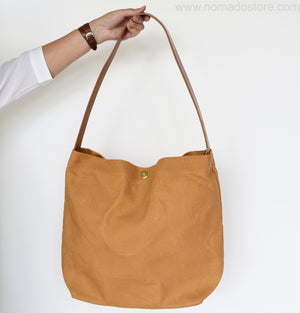 Marineday Fishfly Linen Canvas Shoulder Bag (Mustard) - NOMADO Store 