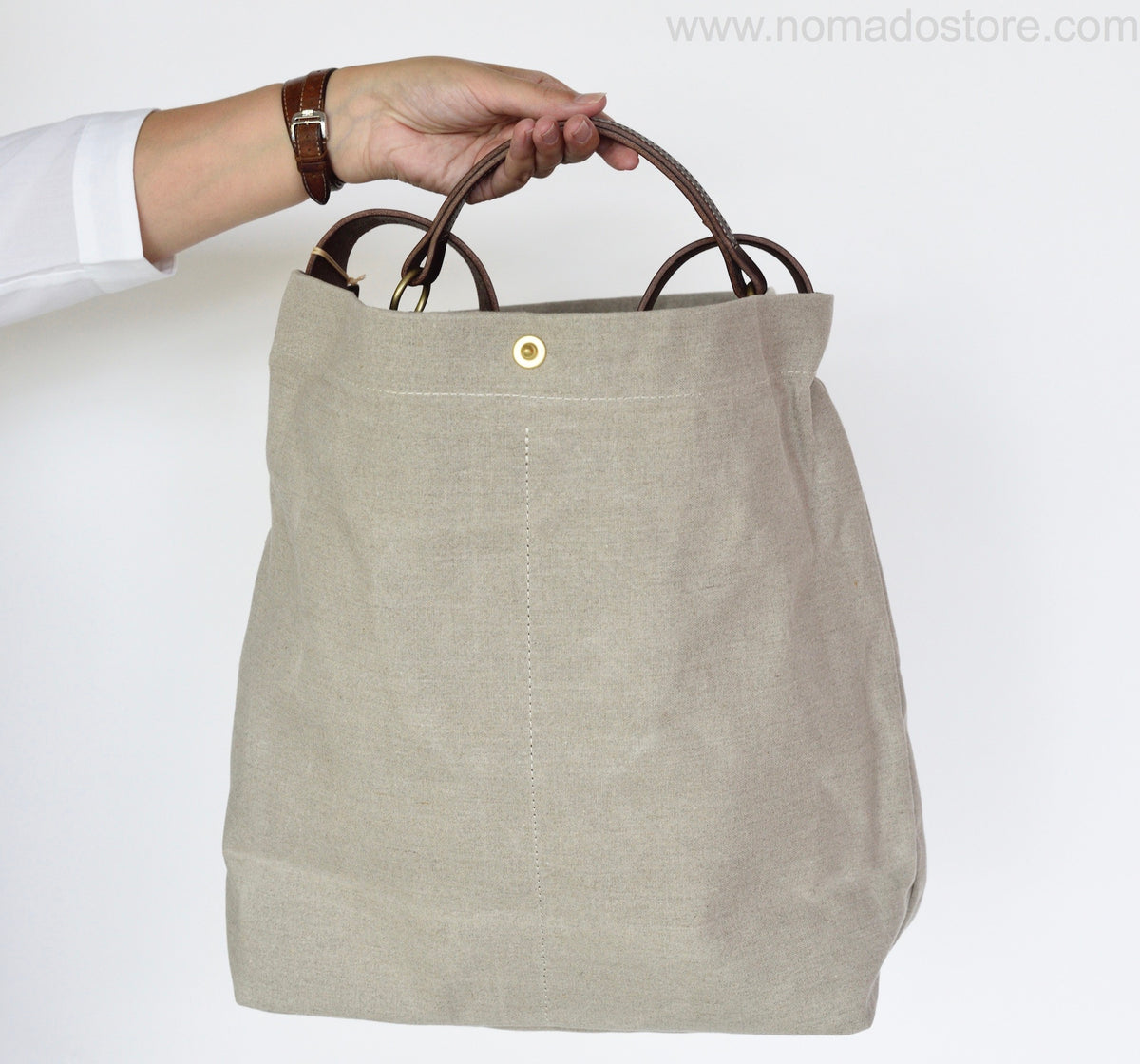 Marineday Fishfly Linen Canvas Shoulder Bag (Natural) - NOMADO Store 